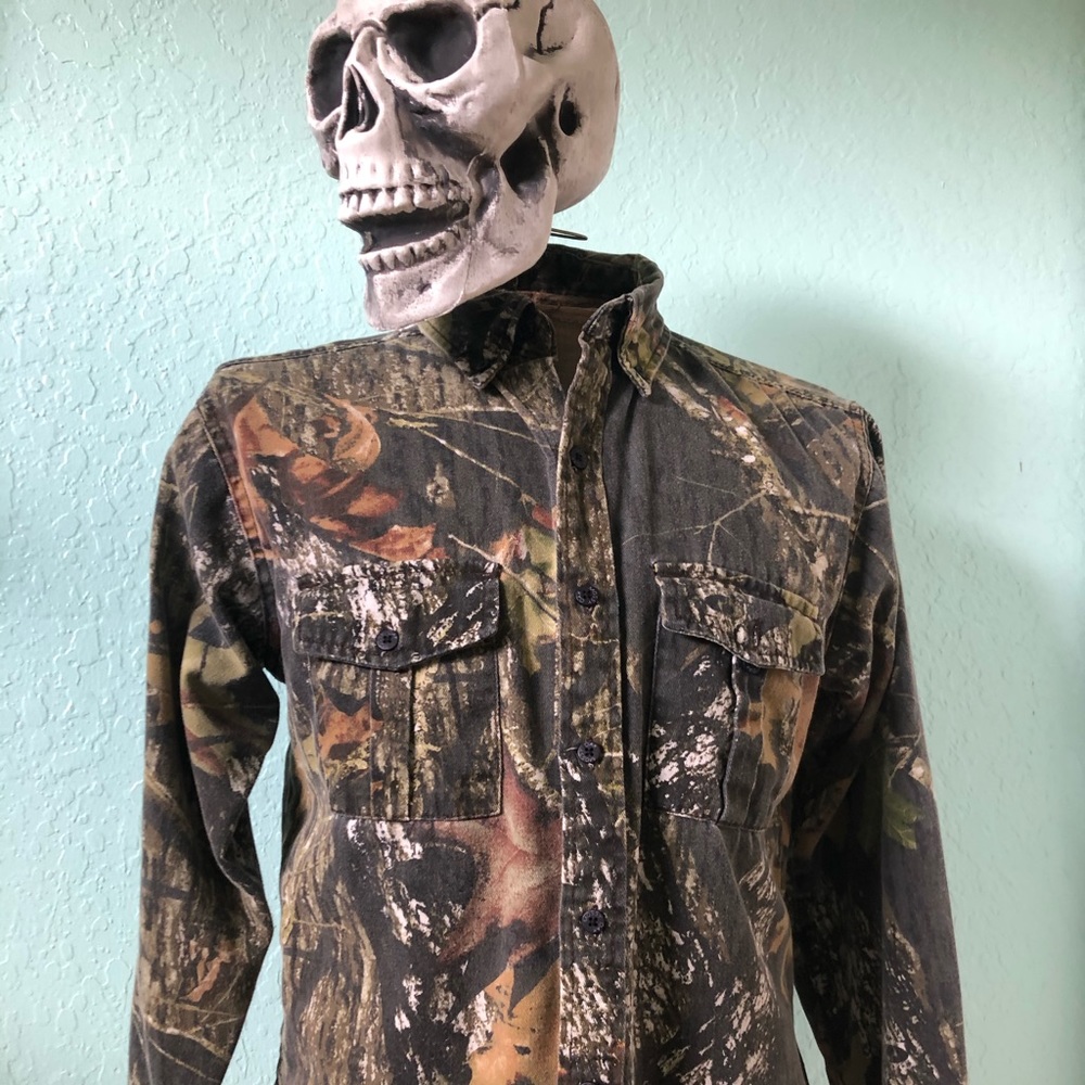 Mossy Oak Break-up camo button up.